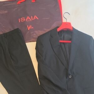 Isaia Sanita Light Comfort Suit, 2 Button, 54 IT, 44 US, Black